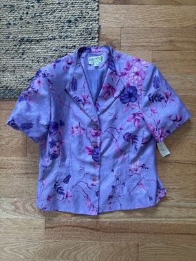 Vintage deadstock short sleeve floral blazer top